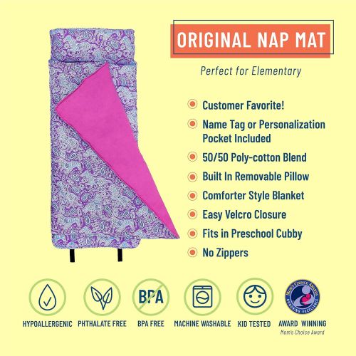  Wildkin Original Nap Mat, Features Built-in Blanket and Pillow, Perfect for Daycare and Preschool or Napping On-The-Go  Aztec