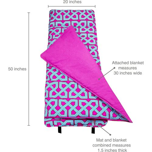  Wildkin Original Nap Mat, Features Built-in Blanket and Pillow, Perfect for Daycare and Preschool or Napping On-The-Go  Aztec