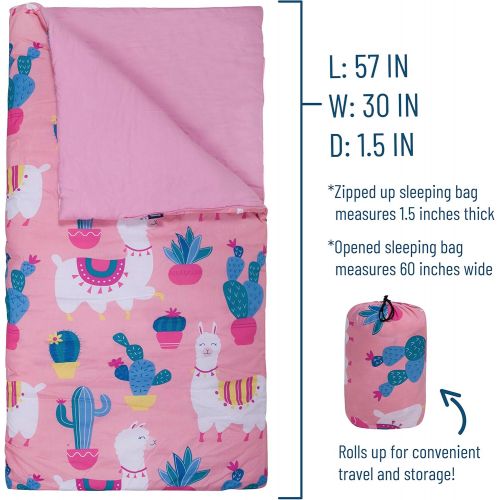  Wildkin Sleeping Bag, Children’s Original Sleeping Bag with Pillowcase and Storage Bag, Premium Cotton & Microfiber Blend Exterior, 100% Cotton Flannel Interior, Ages 5+, Fairies