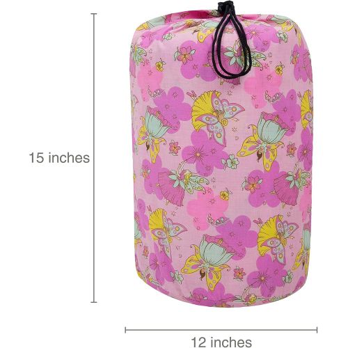  Wildkin Sleeping Bag, Children’s Original Sleeping Bag with Pillowcase and Storage Bag, Premium Cotton & Microfiber Blend Exterior, 100% Cotton Flannel Interior, Ages 5+, Fairies