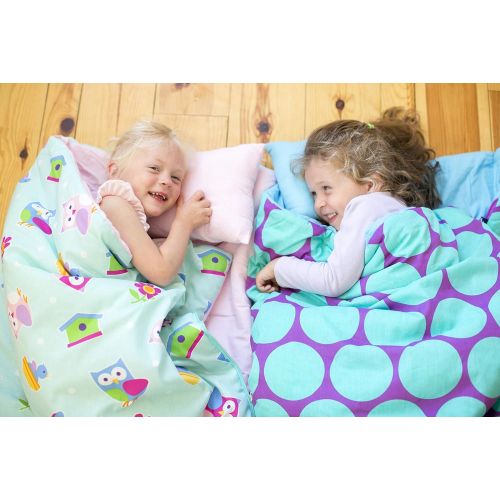  Wildkin Sleeping Bag, Children’s Original Sleeping Bag with Pillowcase and Storage Bag, Premium Cotton & Microfiber Blend Exterior, 100% Cotton Flannel Interior, Ages 5+, Fairies