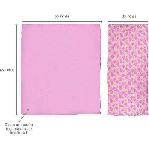  Wildkin Sleeping Bag, Children’s Original Sleeping Bag with Pillowcase and Storage Bag, Premium Cotton & Microfiber Blend Exterior, 100% Cotton Flannel Interior, Ages 5+, Fairies