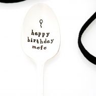 /WildlyInappropriate Happy Birthday Mofo. Hand stamped spoon for funny birthday gift idea. Best Friend Birthday.