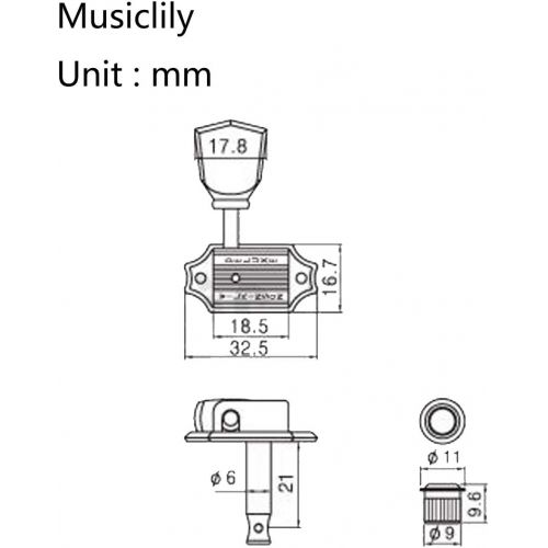  Wilkinson 3L3R Deluxe Vintage Keystone Style Guitar Tuners Machine Heads Tuning Pegs Keys Set for Les Paul Electric Guitar or Electric Guitar, Nickel