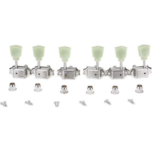  Wilkinson 3L3R Deluxe Vintage Keystone Style Guitar Tuners Machine Heads Tuning Pegs Keys Set for Les Paul Electric Guitar or Electric Guitar, Nickel