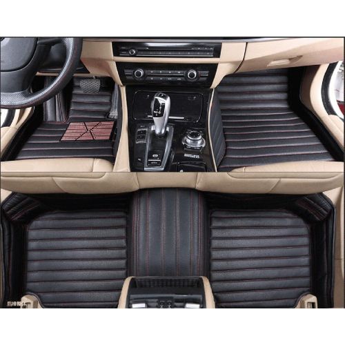  WillMaxMat Custom Car Floor Mats for Buick Envision 2014-2019 - Detachable Floor Carpets, Tailored Fit, Full Coverage, Waterproof, All Weather (Black and Gold Stitching)