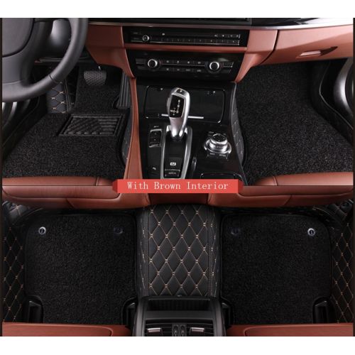 WillMaxMat Custom Car Floor Mats for Cadillac Escalade 6 seat - Detachable Floor Carpets, Tailored Fit, Full Coverage, Waterproof, All Weather(Black and Gold Stitching)