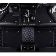 WillMaxMat Custom Car Floor Mats for Landrover Range Rover Sport 2014-2019 - Detachable Floor Carpets, Tailored Fit, Full Coverage, Waterproof, All Weather(Black and Gold Stitching