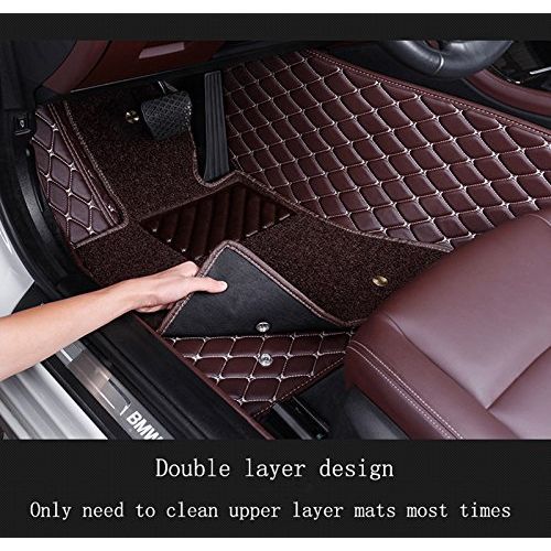  WillMaxMat Custom Car Floor Mats for BMW X3 2011-2012 - Detachable Floor Carpets, Tailored Fit, Full Coverage, Waterproof, All Weather(Black and Gold Stitching)