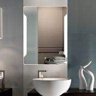 WillanFS 24 X 32 Bathroom Wall Mirror Fensalir Backlit Wall Mounted LED Lighted Bathroom Slivered...