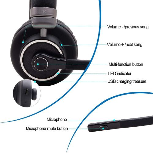  [아마존 핫딜]  [아마존핫딜]Bluetooth Headset with Microphone,Willful M91 Wireless Headset with Noise Cancelling Sound,Comfortable Extra Cushion, Strong BT Signal,Mute Button,Cell Phone Headset for Office Tru