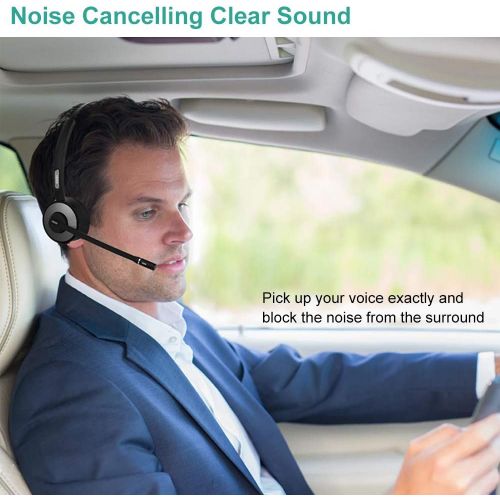  [아마존 핫딜]  [아마존핫딜]Trucker Bluetooth Headset,Willful Wireless Headset with Microphone,Charging Station,Noise Cancelling Clear Sound,Mute Button,Phone Headset for Car Truck Driver Call Center Office