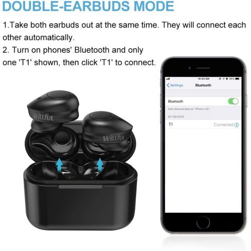  [아마존핫딜][아마존 핫딜] True Wireless Earbuds,Willful T1 Bluetooth 5.0 Earbuds in-Ear Headphones Wireless Earphones (HD Stereo Sound,Clear Call,20H Playtime,2019 Version TWS) with Mic Charging Case for iP
