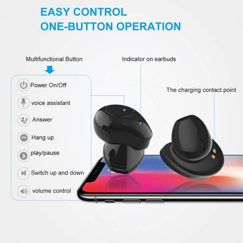  [아마존핫딜][아마존 핫딜] True Wireless Earbuds,Willful T1 Bluetooth 5.0 Earbuds in-Ear Headphones Wireless Earphones (HD Stereo Sound,Clear Call,20H Playtime,2019 Version TWS) with Mic Charging Case for iP