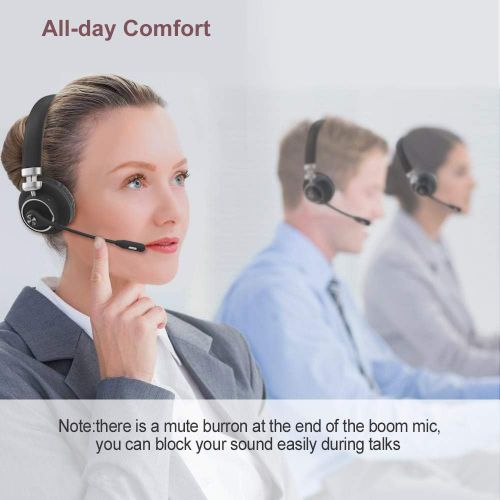  [아마존베스트]Bluetooth Headset with Microphone,Willful M91 Wireless Headset with Noise Cancelling Sound,Comfortable Extra Cushion, Strong BT Signal,Mute Button,Cell Phone Headset for Office Tru