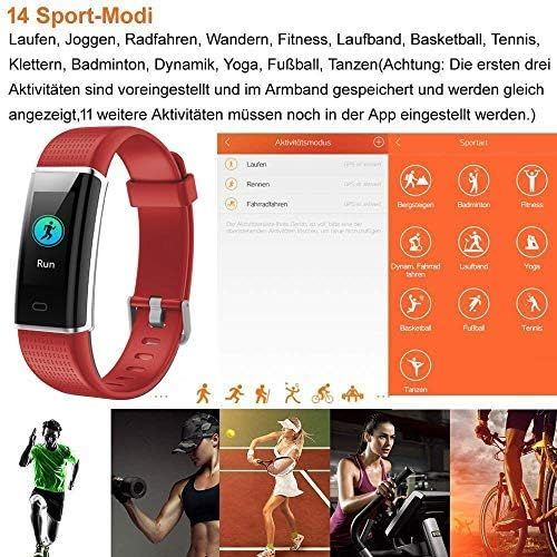  [아마존 핫딜]  [아마존핫딜]Willful Fitness Armband mit Pulsmesser,Wasserdicht IP68 Fitness Tracker Farbbildschirm Fitness Uhr Aktivitatstracker Schrittzahler Uhr Smartwatch Damen Herren Anruf SMS Beachten fue