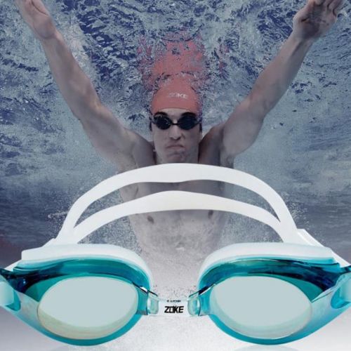  William 337 Schwimmen-Schutzbrille-Silikon-Schwimmen-Glaeser Anti-Fog ueberzogene Schwimmen-Schutzbrille (Farbe : A)
