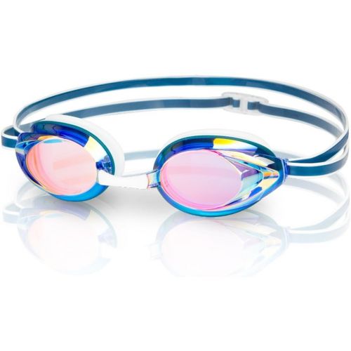  William 337 Schwimmen-Glas-UEberzug widergespiegelte Wasserdichte Glaser fuer Erwachsenen-Sportanti-UVnebel Schutz-Schwimmen-Schutzbrille (Farbe : A)