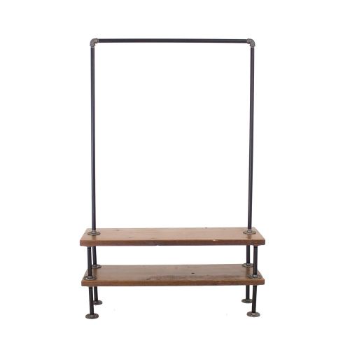  Industrial Pipe Clothing Rack with Cedar Wood Shelves by William Roberts Vintage