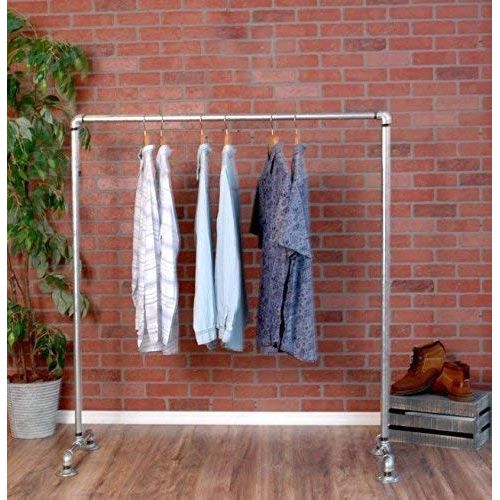  Industrial Pipe Clothing Rack Galvanized Silver Pipe by William Roberts Vintage