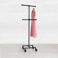 Industrial Pipe 4-Way Rolling Clothing Rack by William Roberts Vintage