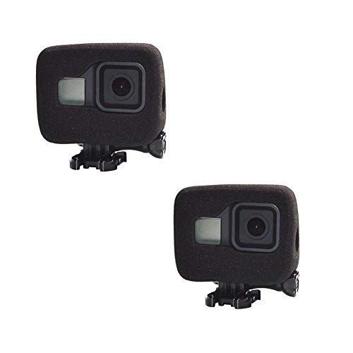  Williamcr 2 Pack Windshield Wind Noise Reduction Foam Sponge Cover Windproof Housing Case Compatible with GoPro HERO8 Black Camera