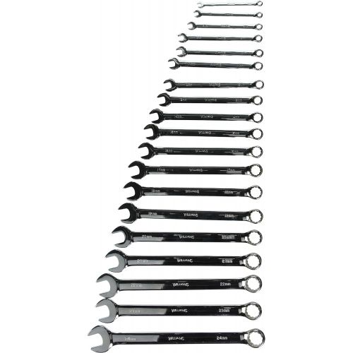  Williams 11015 High Polished Wrench Set, 6-24mm, 19-Piece