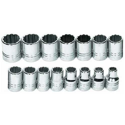  Williams MSS-15RC 15-Piece 12-Inch Drive Metric Shallow 12 Point Socket Set