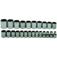 Williams MSS-24RC 24-Piece 12-Inch Drive Metric Shallow 12 Point Socket Set