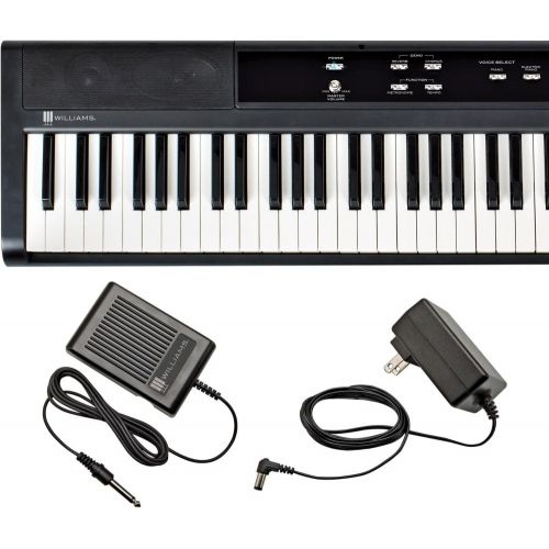  Williams Legato 88-Key Home Digital Piano with Power Supply and Sustain Pedal - Satin Black