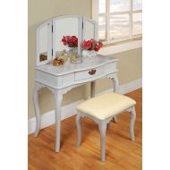 Williams Home Furnishing Tri-Mirror Vanity, White