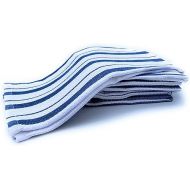 Classic Stripe Kitchen Dish Towels, Set of 4 (Bright Blue)