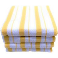 Williams Sonoma Classic Stripe Kitchen Dish Towels, Set of 4, Cotton (Lemon Yellow)