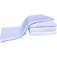 All Purpose Pantry Towels, Kitchen Towels, Set of 4, White, 100% Cotton