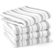 Classic Striped Towels, Cotton,Set of 4 (Drizzle)