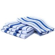 Classic Stripe Kitchen Dishcloths/Dishrags, Set of 4 (Bright Blue)