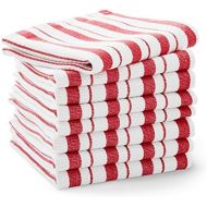 Classic Striped Dishcloths, Dishrags, Claret Red (Set of 8)