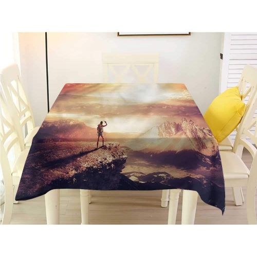  WilliamsDecor Picnic Cloth Adventure,Traveler Woman Sunset Picnic Cloth W 54 x L 54