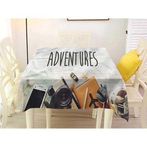  WilliamsDecor Picnic Cloth Adventure,Traveler Woman Sunset Picnic Cloth W 54 x L 54