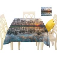 WilliamsDecor Table Cover Landscape,Boho Magical Sunset Picnic Cloth W 54 x L 54