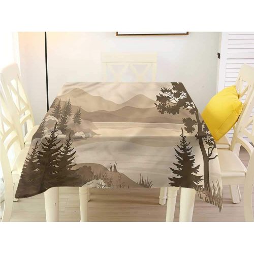  WilliamsDecor Table Cover Landscape,Boho Magical Sunset Picnic Cloth W 54 x L 54