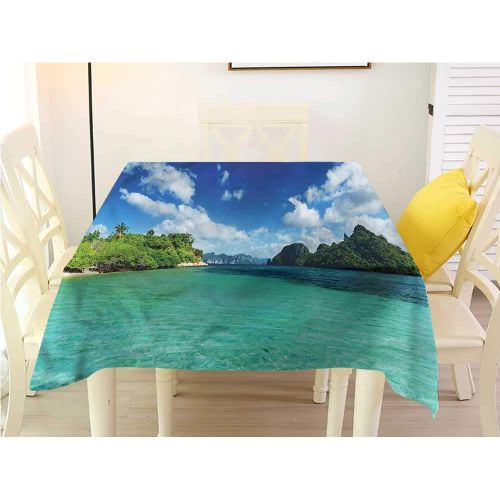  WilliamsDecor Table Cover Landscape,Boho Magical Sunset Picnic Cloth W 54 x L 54