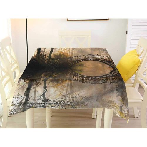  WilliamsDecor Table Cover Landscape,Boho Magical Sunset Picnic Cloth W 54 x L 54