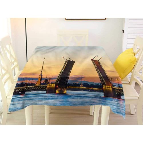  WilliamsDecor Table Cover Landscape,Boho Magical Sunset Picnic Cloth W 54 x L 54