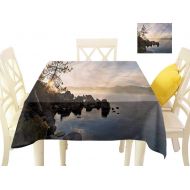 WilliamsDecor Table Cover Lake,Lake Tahoe at Sunset Picnic Cloth W 54 x L 54