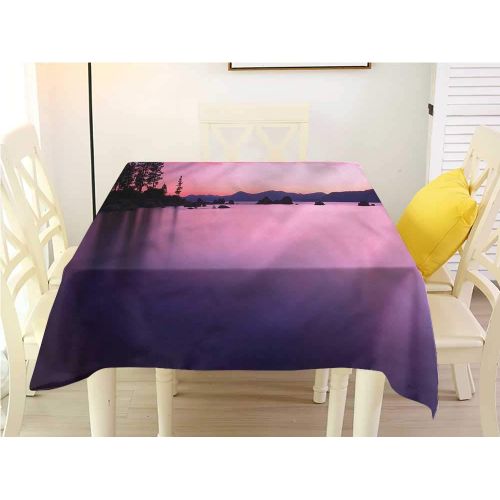  WilliamsDecor Table Cover Lake,Lake Tahoe at Sunset Picnic Cloth W 54 x L 54