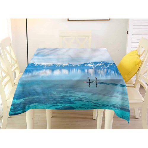  WilliamsDecor Table Cover Lake,Lake Tahoe at Sunset Picnic Cloth W 54 x L 54