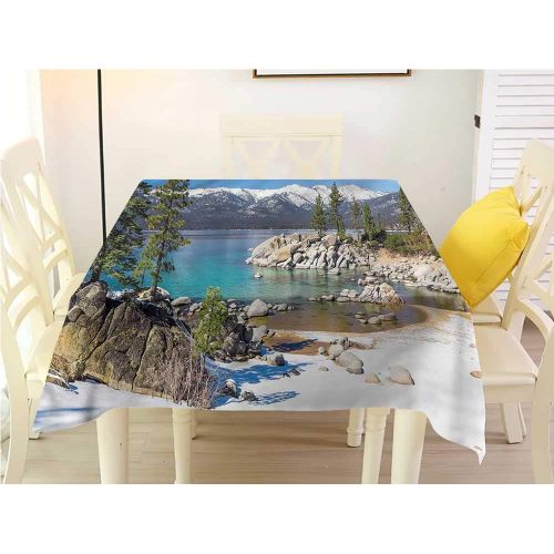  WilliamsDecor Table Cover Lake,Lake Tahoe at Sunset Picnic Cloth W 54 x L 54