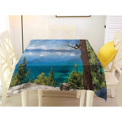  WilliamsDecor Table Cover Lake,Lake Tahoe at Sunset Picnic Cloth W 54 x L 54