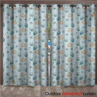 WilliamsDecor Baby Outdoor Curtain for Patio Infant Head with Balloons Pacifiers and Milk Bottles Newborn Inspired W84 x L84(214cm x 214cm)